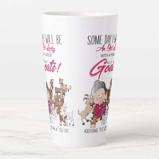 Funny Goats - Old Lady House vol met geiten Latte Mok (Voorkant)