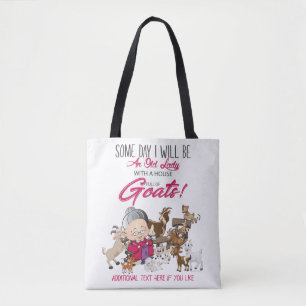 Funny Goats - Old Lady House vol met geiten Tote Bag