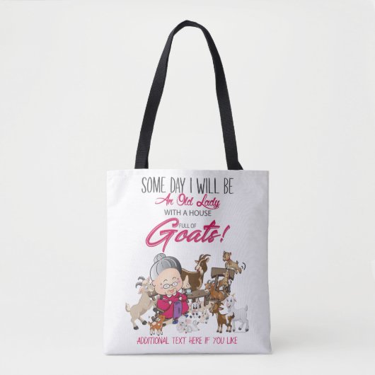 Funny Goats - Old Lady House vol met geiten Tote Bag (Voorkant)