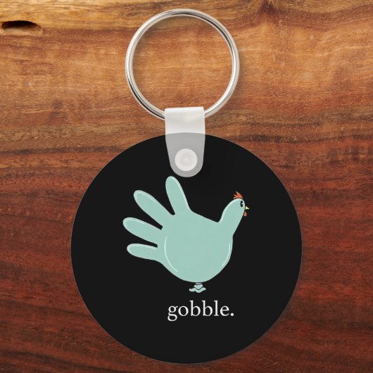 Funny Gobble Turkey Glove Medical Nures Thanksgivi Sleutelhanger (Voorkant)