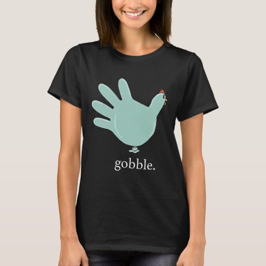 Funny Gobble Turkey Glove Medical Nures Thanksgivi T-shirt (Voorkant)