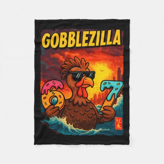 Funny Gobblezilla Meme Thanksgiving And 6-7 Christ Fleece Deken (Voorkant)