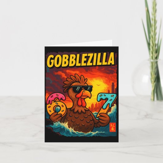 Funny Gobblezilla Meme Thanksgiving And 6-7 Christ Kaart (Voorkant)