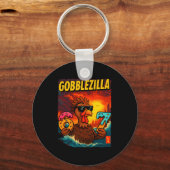 Funny Gobblezilla Meme Thanksgiving And 6-7 Christ Sleutelhanger (Voorkant)
