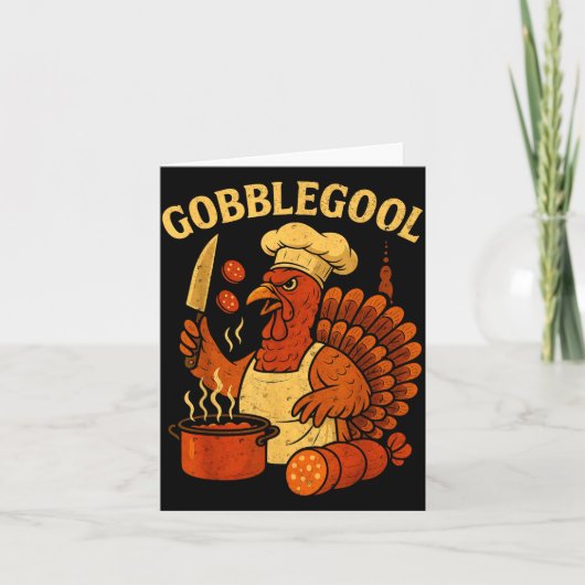 Funny Gobbol Italian Gobble Turkey Day Fall Thanks Kaart (Voorkant)