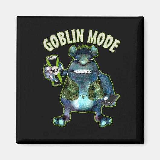 Funny Goblin Mode Lazy Troll Slobbin Antisocial Magneet (Voorkant)