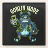 Funny Goblin Mode Lazy Troll Slobbin Antisocial T Glazen Onderzetter (Voorkant)