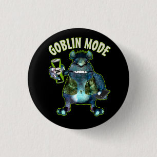 Funny Goblin Mode Lazy Troll Slobbin Antisocial T Ronde Button 3,2 Cm