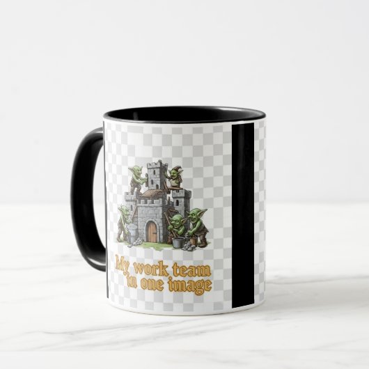 Funny Goblin Work Team Mug Mok (Voorkant links)