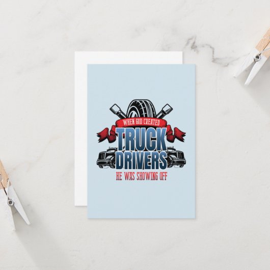 Funny God Creëer vrachtwagenchauffeurs Kaart (Voorkant / Achterkant in situ)