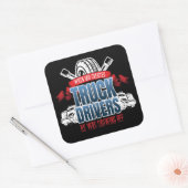 Funny God Creëer vrachtwagenchauffeurs Vierkante Sticker (Envelop)