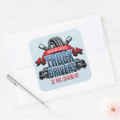 Funny God Creëer vrachtwagenchauffeurs Vierkante Sticker (Envelop)