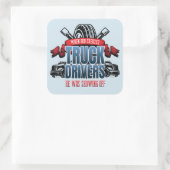 Funny God Creëer vrachtwagenchauffeurs Vierkante Sticker (Tas)