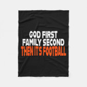 Funny God First Family Then It's Football Religiou Fleece Deken (Voorkant)