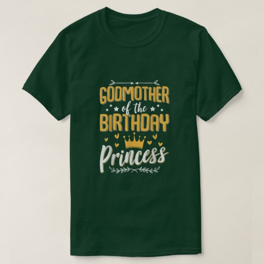 Funny Godmoeder van de Birthday Princess T-shirt (Design voorkant)