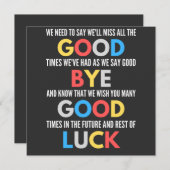 Funny Going Away Farewell Kaart (Voorkant / Achterkant)