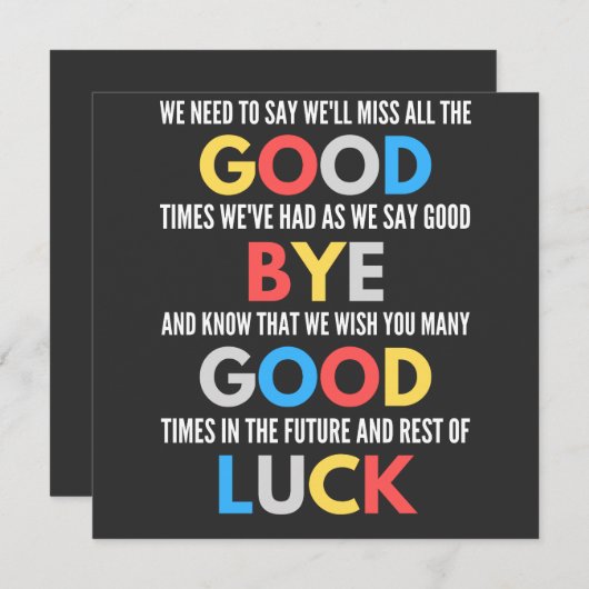 Funny Going Away Farewell Kaart (Voorkant / Achterkant)