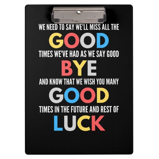 Funny Going Away Farewell Klembord (Voorkant)