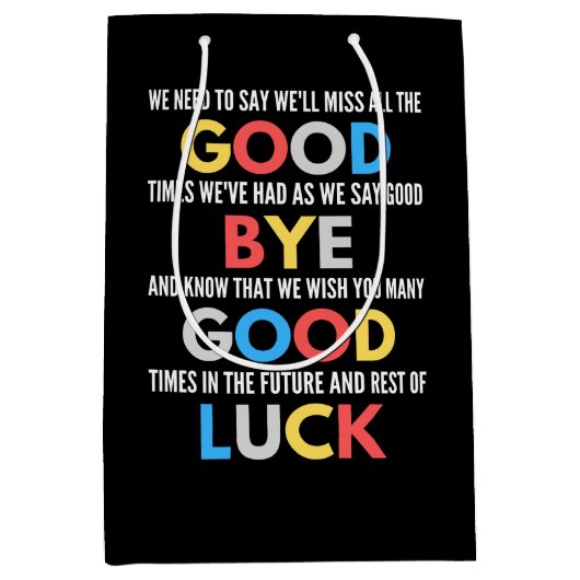 Funny Going Away Farewell Medium Cadeauzakje (Voorkant)