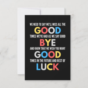 Funny Going Away Farewell Notitiekaartje