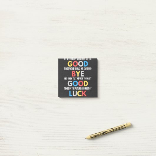 Funny Going Away Farewell Post-it® Notes (Op bureau)