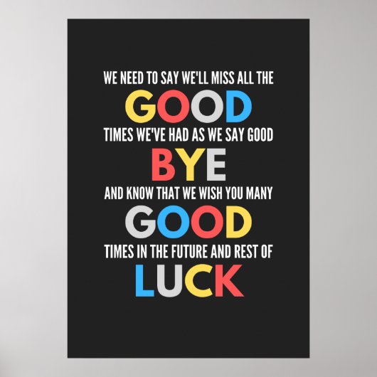 Funny Going Away Farewell Poster (Voorkant)