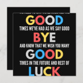 Funny Going Away Farewell Save The Date (Voorkant / Achterkant)