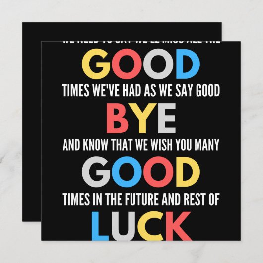 Funny Going Away Farewell Save The Date (Voorkant / Achterkant)