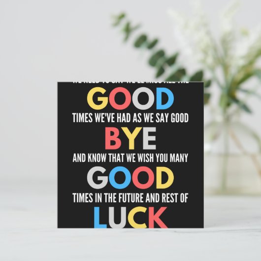 Funny Going Away Farewell Save The Date (Staand voorkant)