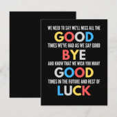 Funny Going Away Farewell Save The Date (Voorkant / Achterkant)