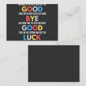 Funny Going Away Farewell Visitekaartje (Voorkant / Achterkant)