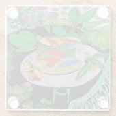 Funny Gold Fish Onderzetter Glazen Onderzetter (Achterkant)