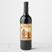 Funny Gold Photo Mother's Day Wine Label Wijn Etiket (Voorkant)