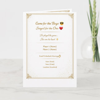 Funny Gold Wedding Invitation Template | Modern Ed Kaart