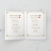 Funny Gold Wedding Invitation Template | Modern Ed Kaart (Binnen)