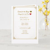 Funny Gold Wedding Invitation Template | Modern Ed Kaart (Gele Bloem)