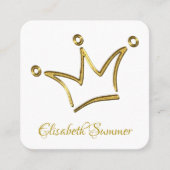 Funny Golden Crown - luxe royal 1 Vierkante Visitekaartje (Voorkant)