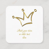 Funny Golden Crown - luxe royal 1 Vierkante Visitekaartje (Achterkant)