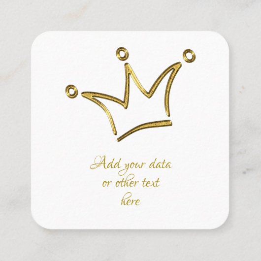 Funny Golden Crown - luxe royal 1 Vierkante Visitekaartje (Achterkant)