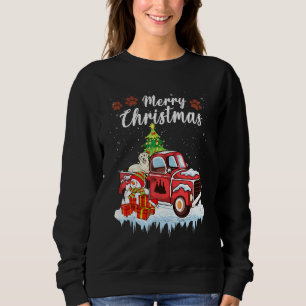 Funny Golden Dog Red Truck Kerstmis Xmas Tre Trui