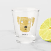 Funny Golden Labrador Retriever Dog gepersonalisee Shot Glas (Voorkant)