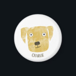 Funny Golden Labrador Retriever Dog Magneet<br><div class="desc">Een schattig Golden Labrador Retriever waterverf schilderij om je te laten glimlachen. Aanpassen door de naam te wijzigen of te verwijderen.</div>