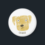 Funny Golden Labrador Retriever Dog Magneet<br><div class="desc">Een schattig Golden Labrador Retriever waterverf schilderij om je te laten glimlachen. Aanpassen door de naam te wijzigen of te verwijderen.</div>