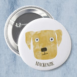 Funny Golden Labrador Retriever Dog Ronde Button 3,2 Cm<br><div class="desc">Een schattig Golden Labrador Retriever waterverf schilderij om je te laten glimlachen. Aanpassen door de naam te wijzigen of te verwijderen.</div>