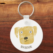 Funny Golden Labrador Retriever Dog Sleutelhanger (Achterkant)