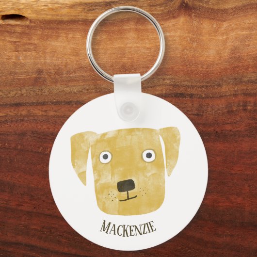 Funny Golden Labrador Retriever Dog Sleutelhanger (Voorkant)