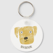 Funny Golden Labrador Retriever Dog Sleutelhanger (Achterkant)