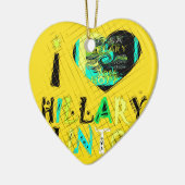 Funny Golden lovey Amazing Hope Hillary for USA Co Keramisch Ornament (Links)