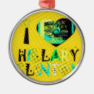 Funny Golden lovey Amazing Hope Hillary for USA Co Metalen Ornament