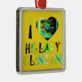 Funny Golden lovey Amazing Hope Hillary for USA Co Metalen Ornament (Rechts)
